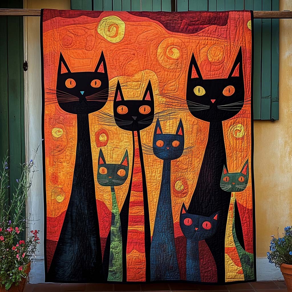 Sunset Stalkers Quilted Blanket