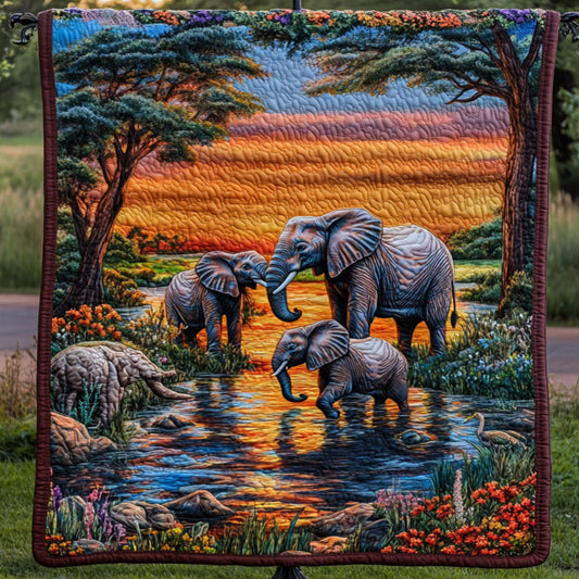 Sunset Walk Quilted Blanket