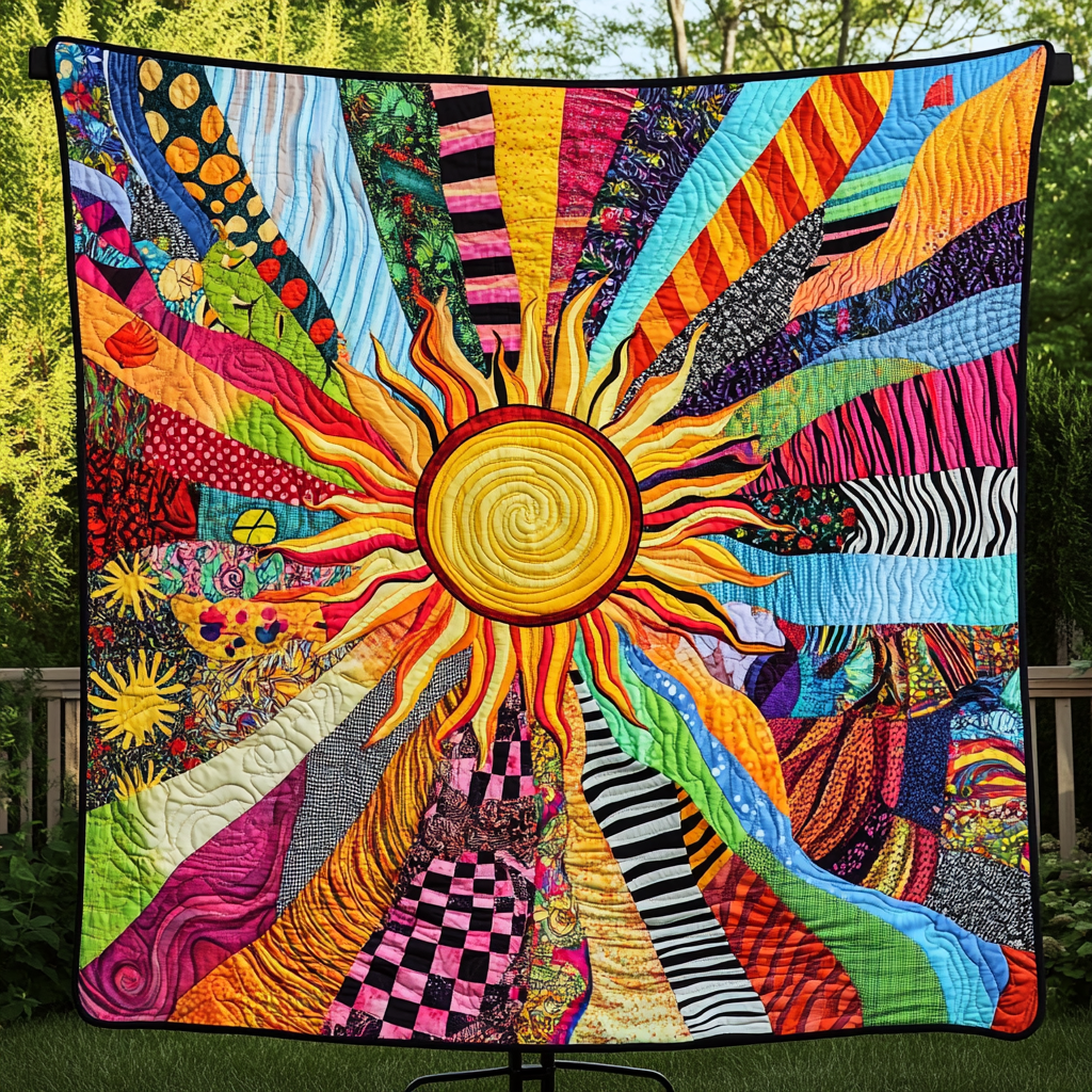 Sunshine Burst Quilted Blanket