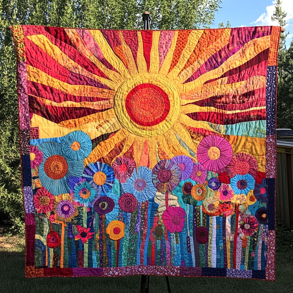 Sunshine Garden Quilted Blanket