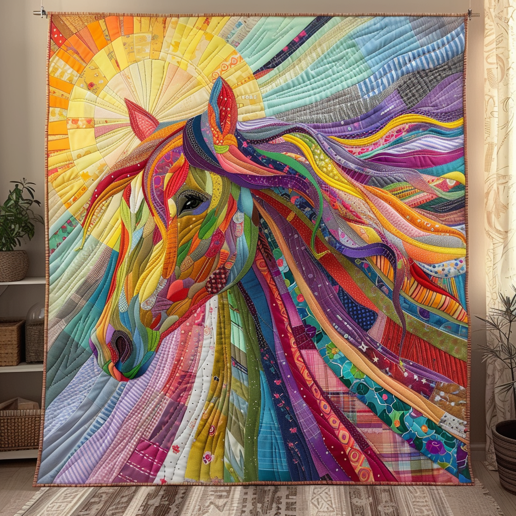 Sunshine Horse Quilted Blanket