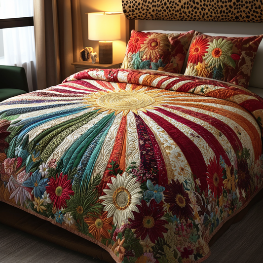 Sunshine Meadow 3-Piece Quilted Bedding Set