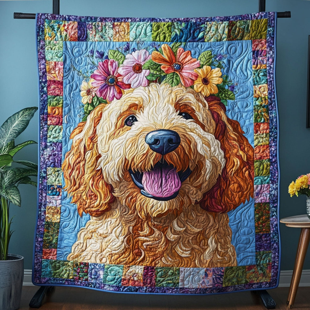 Sunshine Pup Quilted Blanket