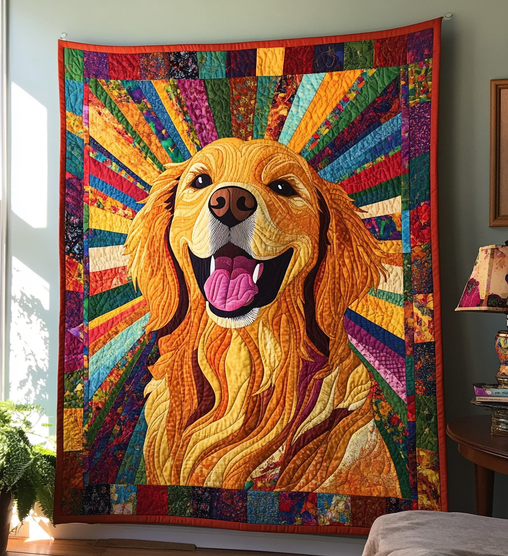 Golden Retriever Quilted Blanket