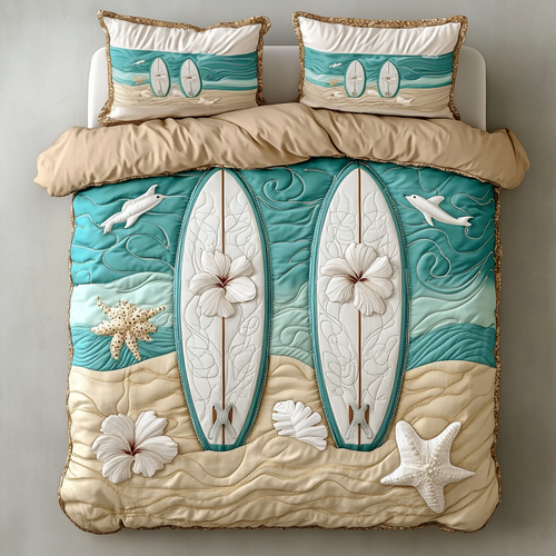 Surfer Paradise 3-Piece Quilted Bedding Set