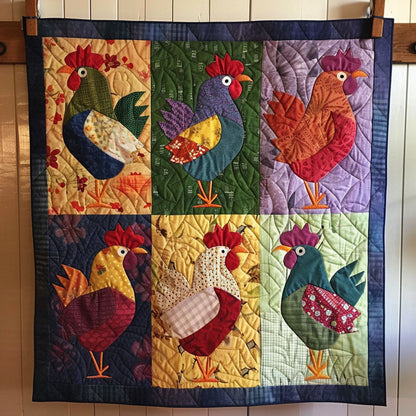 Sweet Chickens Quilted Blanket