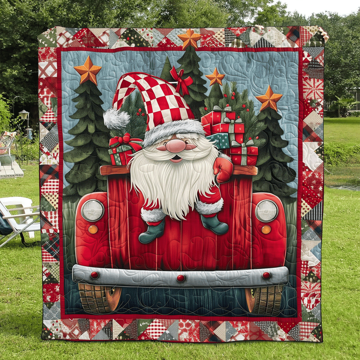 Sweet Gnome Quilted Blanket