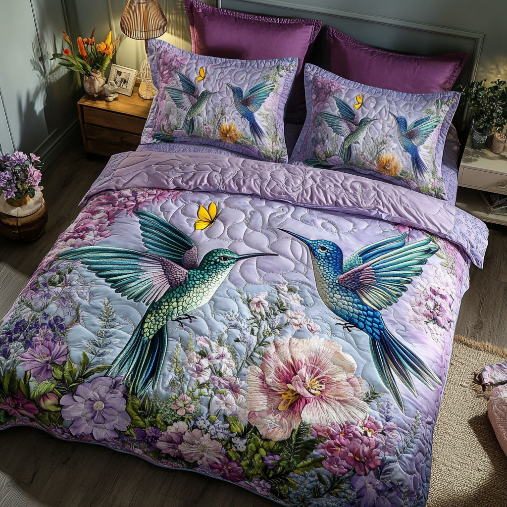 Sweet Nectar 3-Piece Quilted Bedding Set