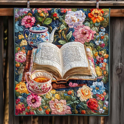 Tea And Roses Quilted Blanket