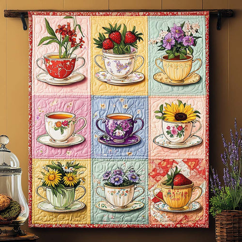 Tea Garden Quilted Blanket