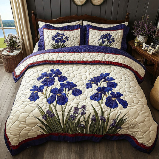 Tennessee Iris Serenity 3-Piece Quilted Bedding Set
