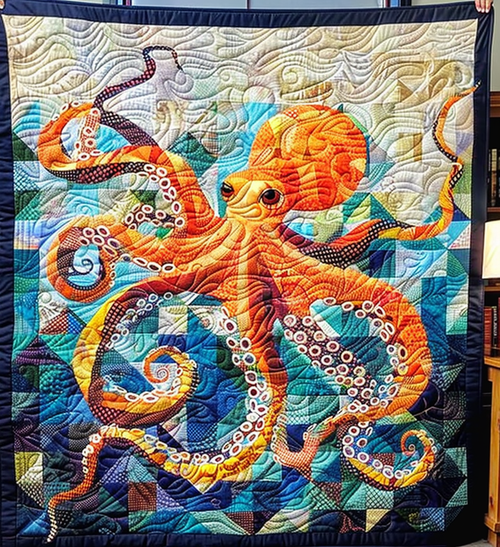 Tentacle Tango Quilted Blanket