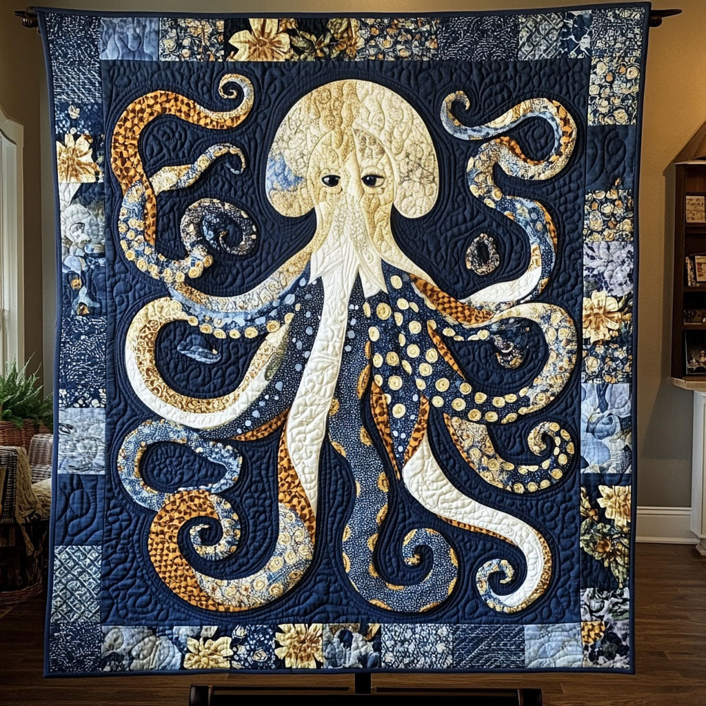 Tentacle Majesty Quilted Blanket