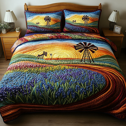 Texas Bloom 3-Piece Quilted Bedding Set