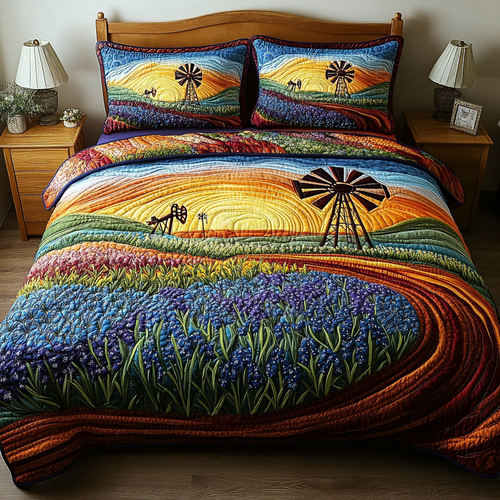 Texas Bloom 3-Piece Quilted Bedding Set
