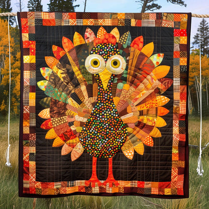 Thankful Turkey Quilted Blanket