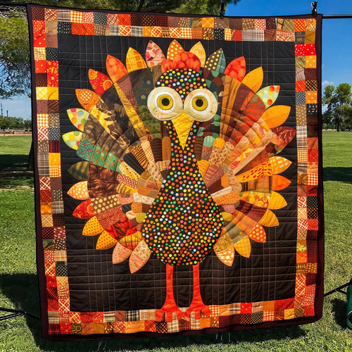 Thankful Turkey Quilted Blanket