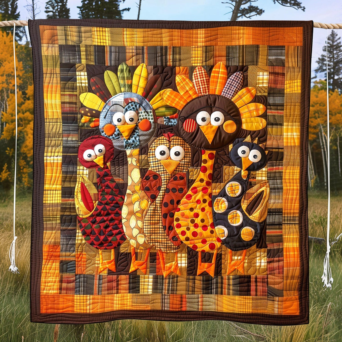 Thanksgiving Family Quilted Blanket