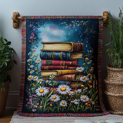 The Book Nook Woven Throw Blanket