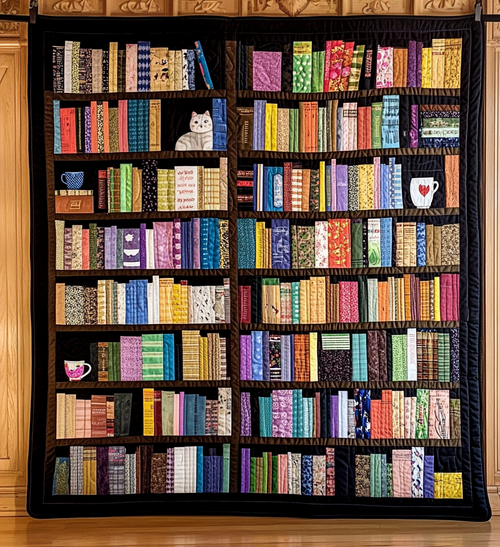 The Bookshelf Beauty Quilted Blanket