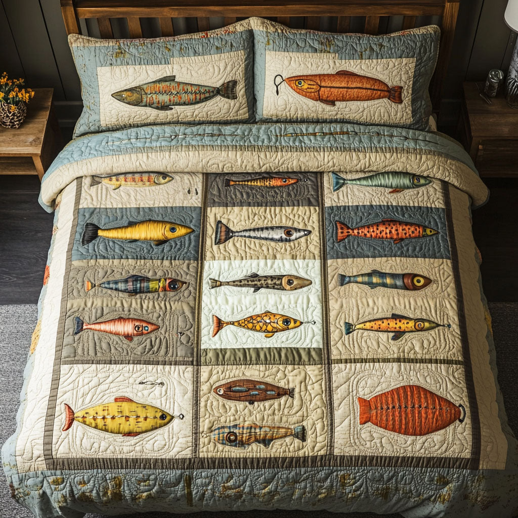 The Fish Whisperer 3-Piece Quilted Bedding Set
