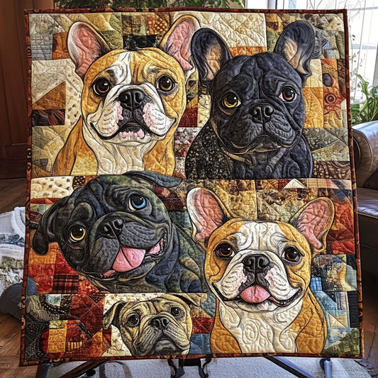 The Frenchie Snuggle Quilted Blanket