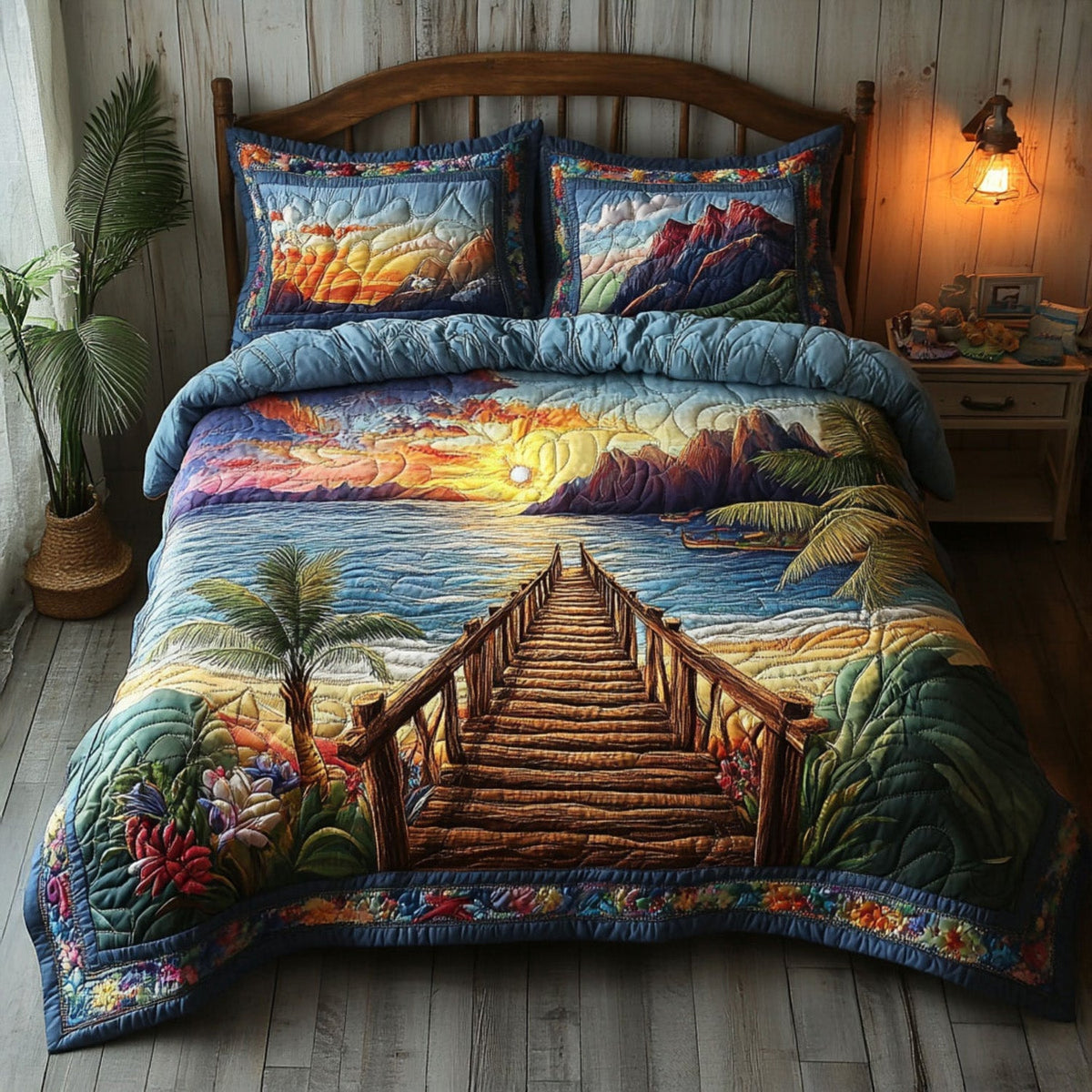 The Path to the Sea 3-Piece Quilted Bedding Set