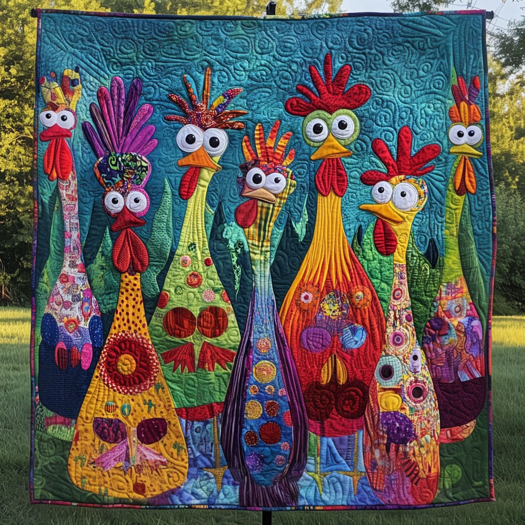 The Peeping Parade Quilted Blanket