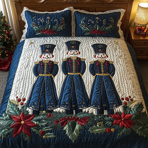 The Regal Nutcracker Touch 3-Piece Quilted Bedding Set