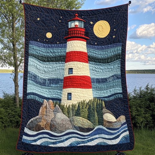 Tidal Illuminations Quilted Blanket