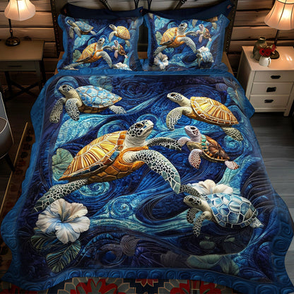 Tidal Journey 3-Piece Quilted Bedding Set