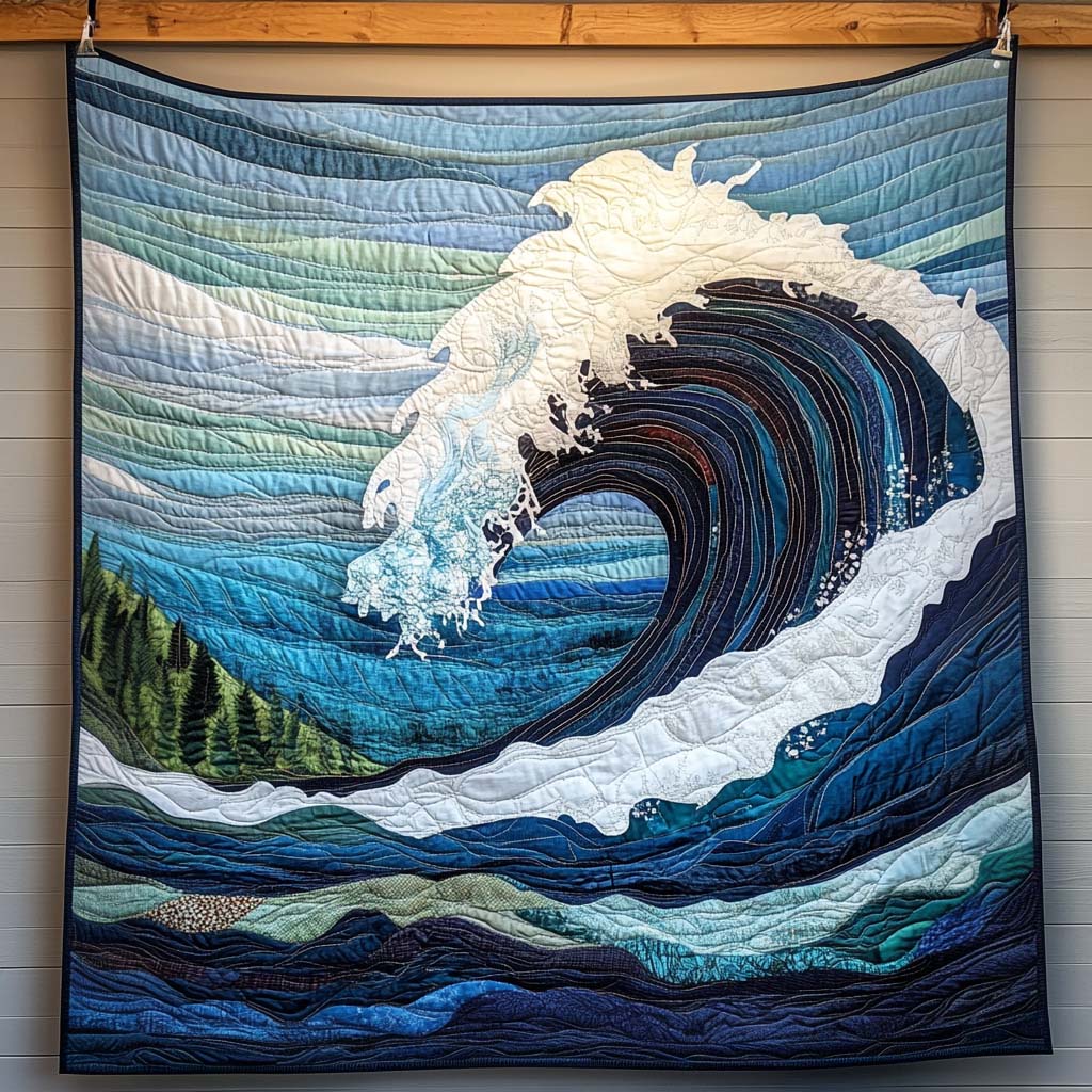 Tidal Surge Quilted Blanket