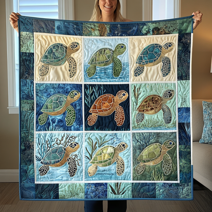 Tidal Tranquility Quilted Blanket