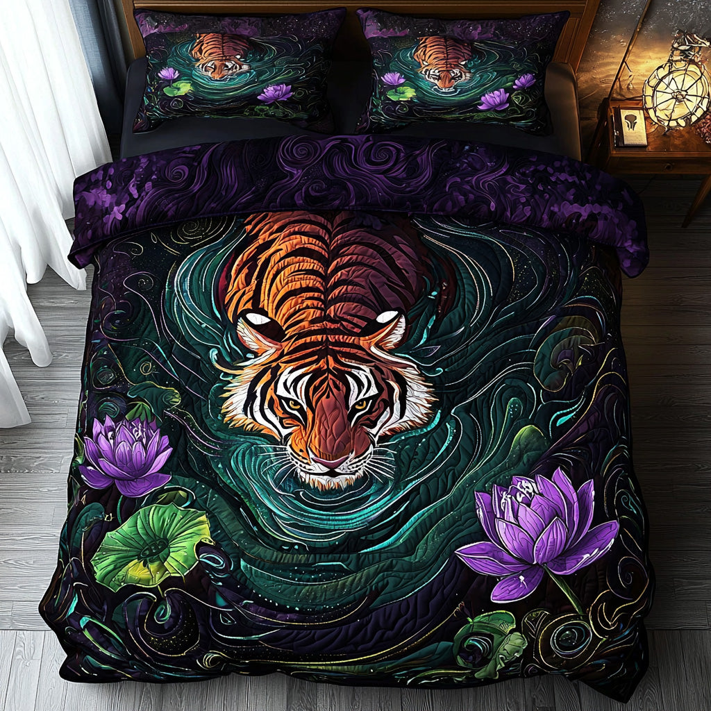 Tiger Mystic Whisper 3-Piece Quilted Bedding Set