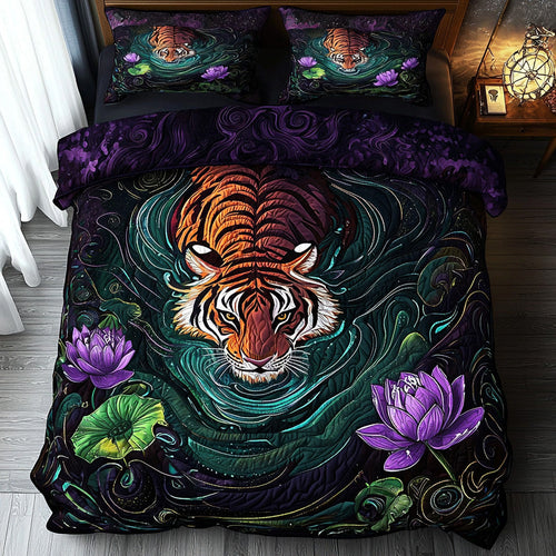 Tiger Mystic Whisper 3-Piece Quilted Bedding Set