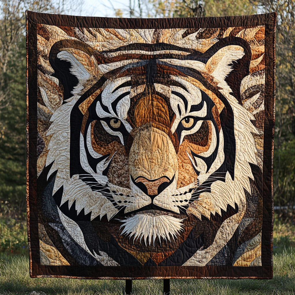 Tiger Prowl Quilted Blanket