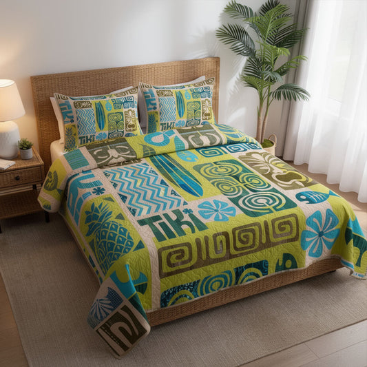 Tiki Guardian 3-Piece Quilted Bedding Set