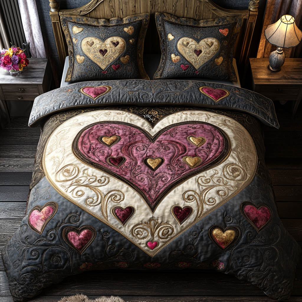 Timeless Romance 3-Piece Quilted Bedding Set