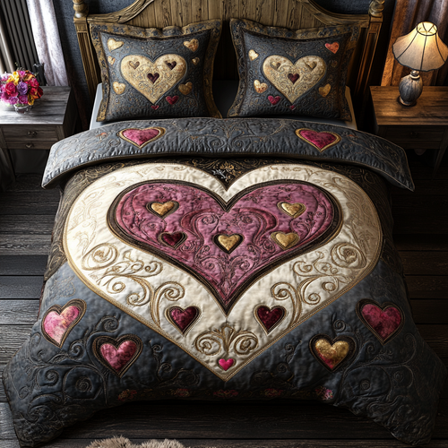Timeless Romance 3-Piece Quilted Bedding Set