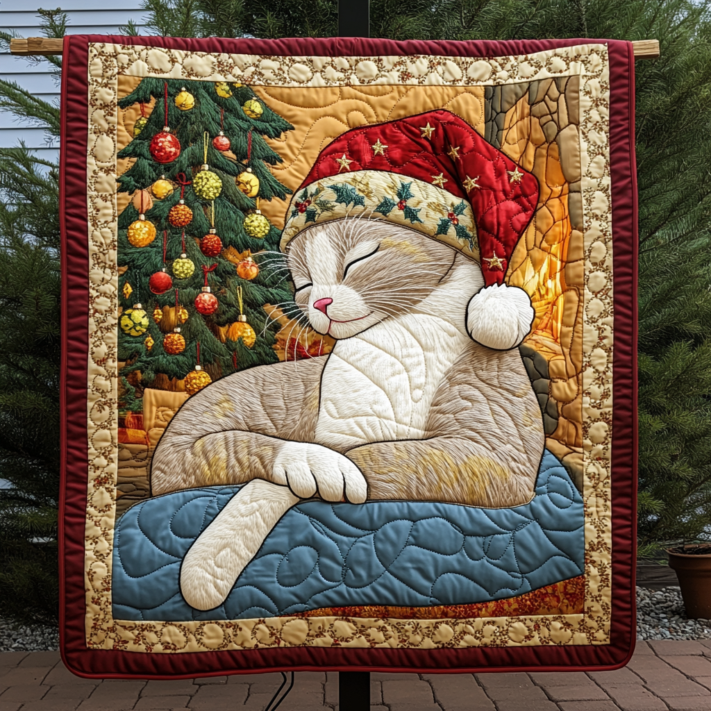 Tinsel And Tails Quilted Blanket