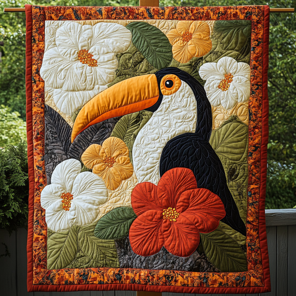 Toucan Paradise Quilted Blanket