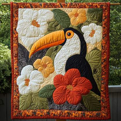Toucan Paradise Quilted Blanket