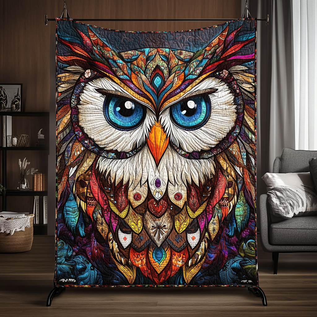 Traditional Owl Quilted Blanket