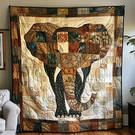 Tranquil Elephant Quilted Blanket