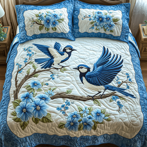 Tranquil Branch 3-Piece Quilted Bedding Set
