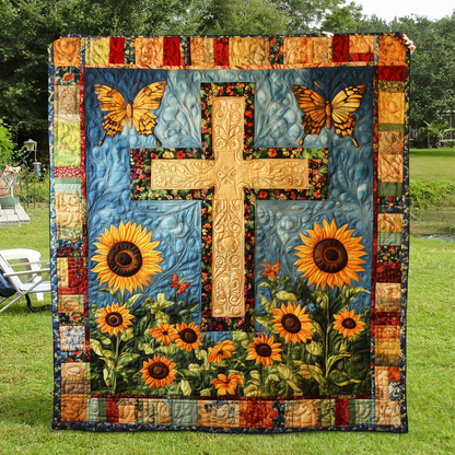 Tranquil Cross Quilted Blanket