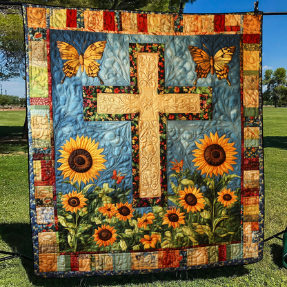 Tranquil Cross Quilted Blanket