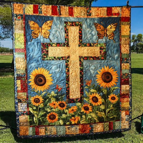 Tranquil Cross Quilted Blanket