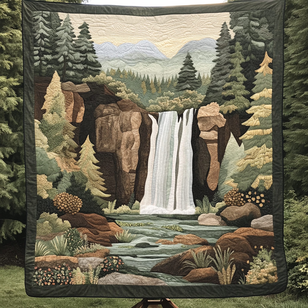 Tranquil Flow Quilted Blanket