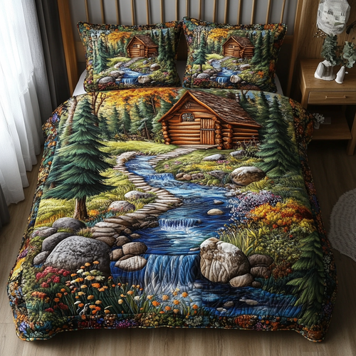Tranquil Pines 3-Piece Quilted Bedding Set
